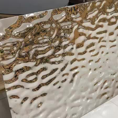آینه ورق موج دار فولاد ضد زنگ سرد کشیده شده 0.1mm 0.5mm 1mm برای تزئین سقف